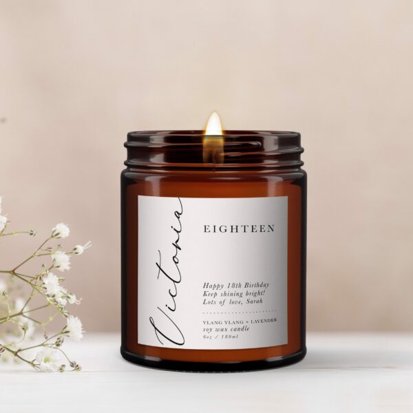 18th Birthday Personalised Candle