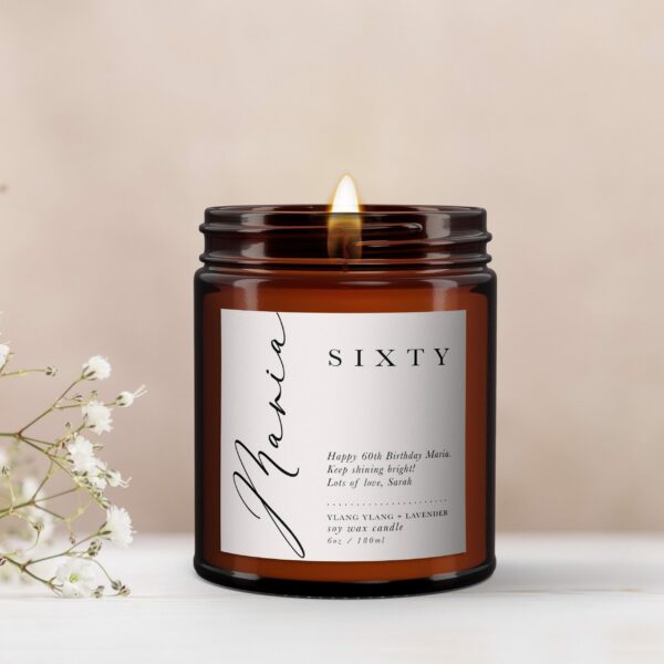 60th Personalised Candle Gift