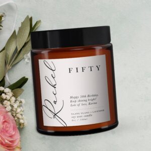 50th Personalised Botanical Candle - Image 3