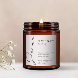 Personalised 21st Birthday Aromatherapy candle - Image 3