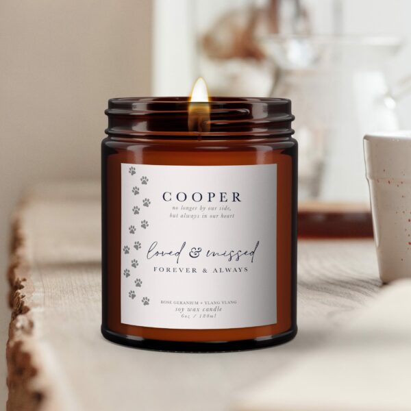 Personalised Pet Remembrance Candle