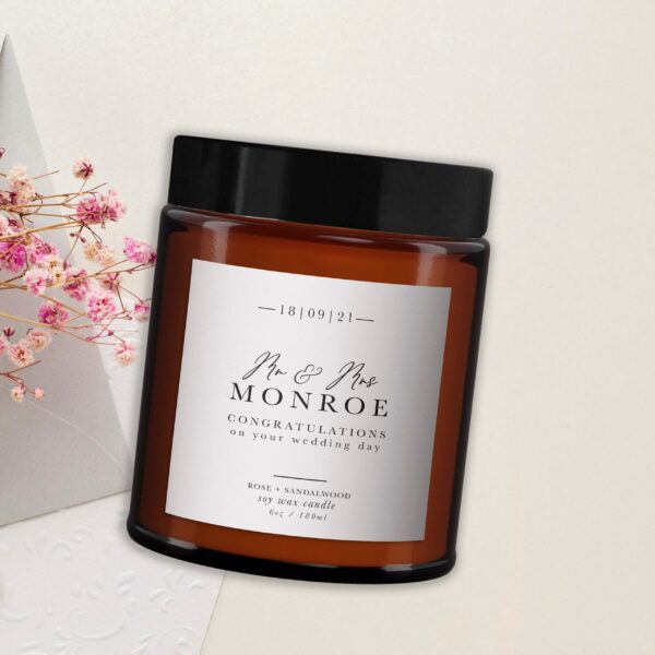 Wedding Gift Personalised Candle