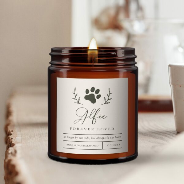 Personalised Pet Remembrance Candle