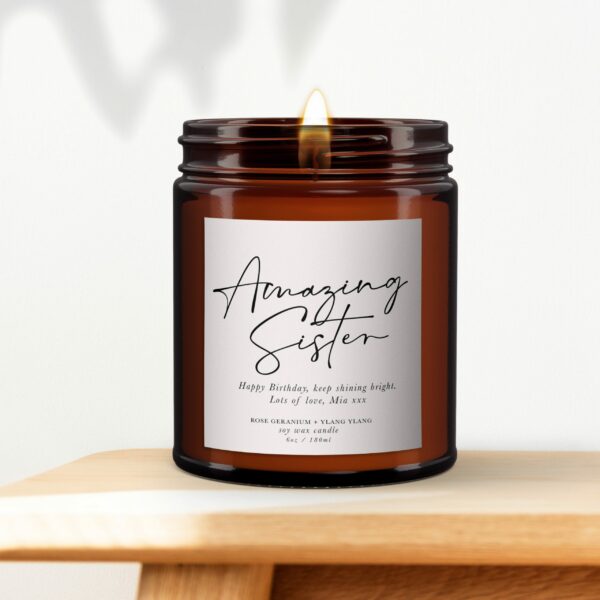 Amazing Sister Personalised Candle Gift