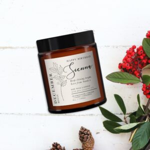 December Birth Flower Personalised Candle - Image 3