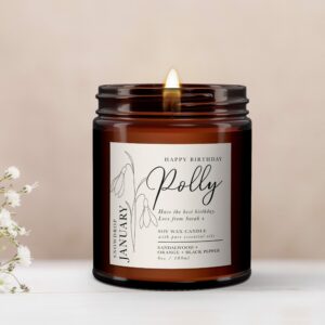 January Birth Flower Personalised Candle - Image 3