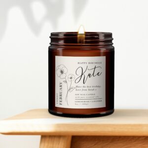 February Birth Flower Personalised Candle - Image 3