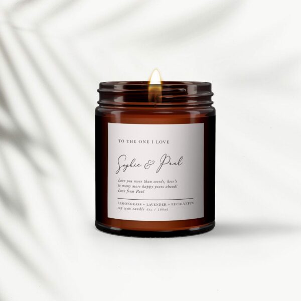 Personalised Valentines Candle Gift