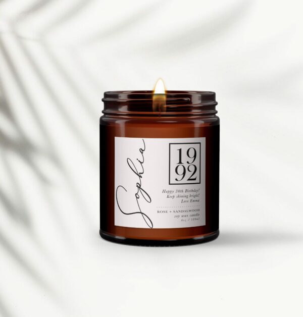 1992 Personalised 30th Birthday Candle Gift