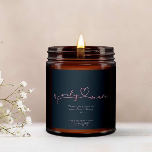 Lovely Mum Personalised Aromatherapy Candle Gift
