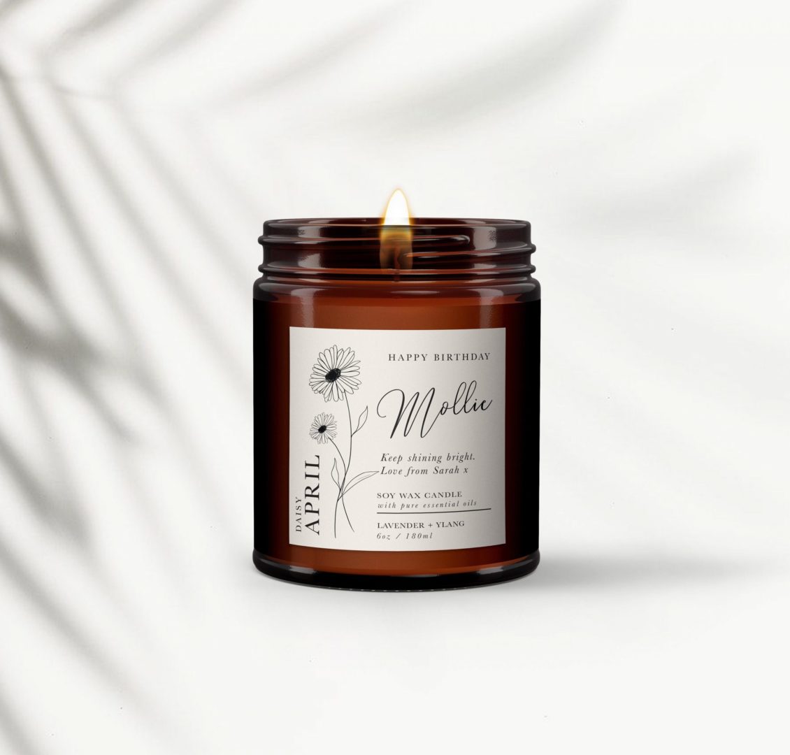 April Birth Month Flower Soy Candle