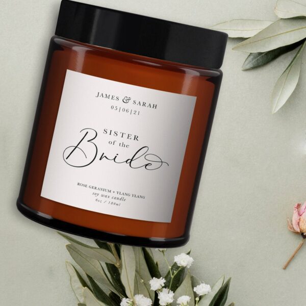 Sister of the Bride Personalised Candle Gift