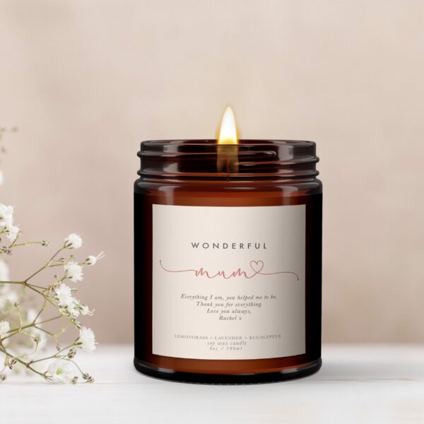 Wonderful Mum Personalised Aromatherapy Candle Gift