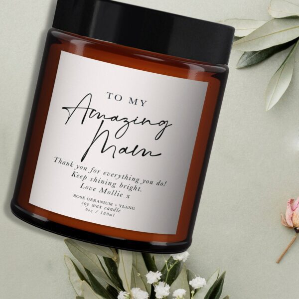 Amazing Mam Personalised Aromatherapy Candle Gift