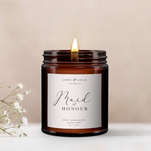 Maid of Honour Personalised Candle